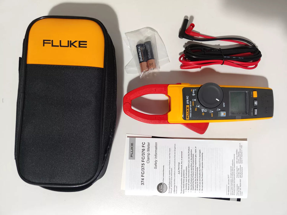 Fluke 375 FC True-RMS AC/DC Clamp Meter, 600 A, 1.6 in (41 mm) Jaw Capacity