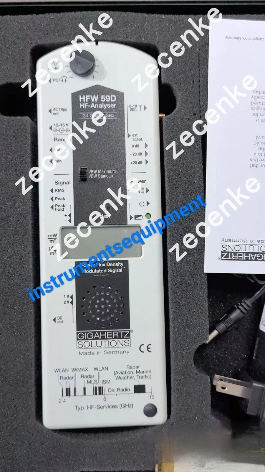 GIGAHERTZ HFW 59D High-frequency Analyzer 2.4 - 10GHz+HV20 2400G10 Sensor