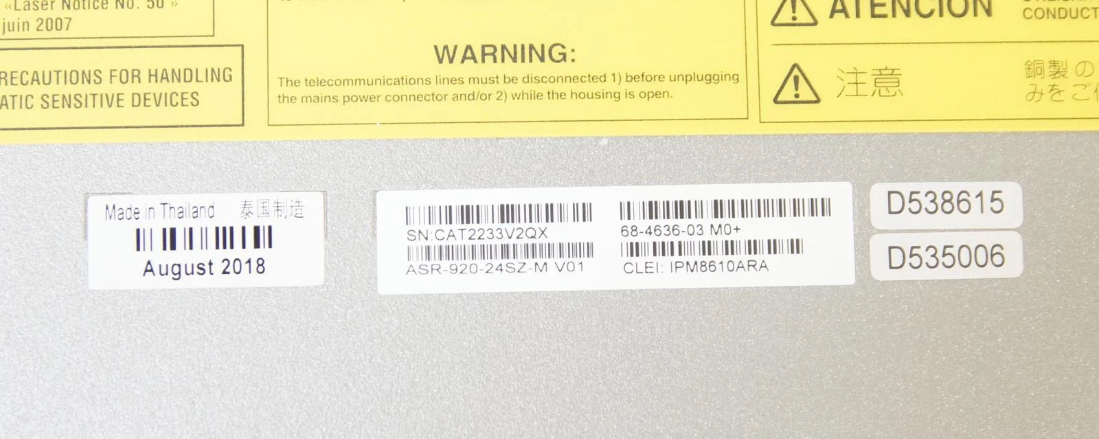 Cisco ASR-920-24SZ-M ASR920 Series Aggregation Services Router w 2x DC PSU