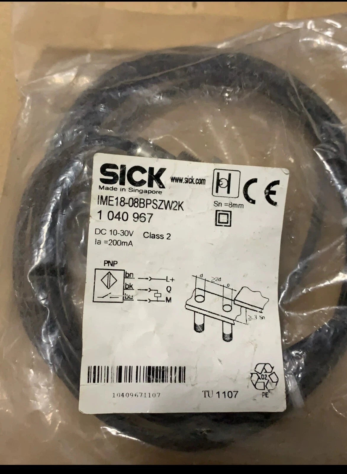 SICK IME18-08BPSZW2K 1040967 Photoelectric Sensor
