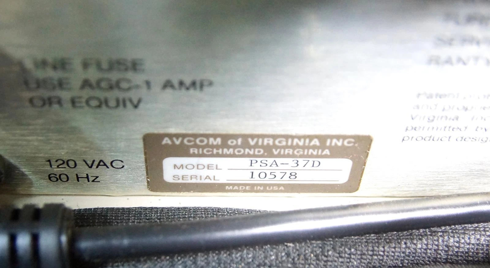 Avcom PSA-37D L-Band Portable Spectrum Analyzer 1 MHz to 4.2 GHz
