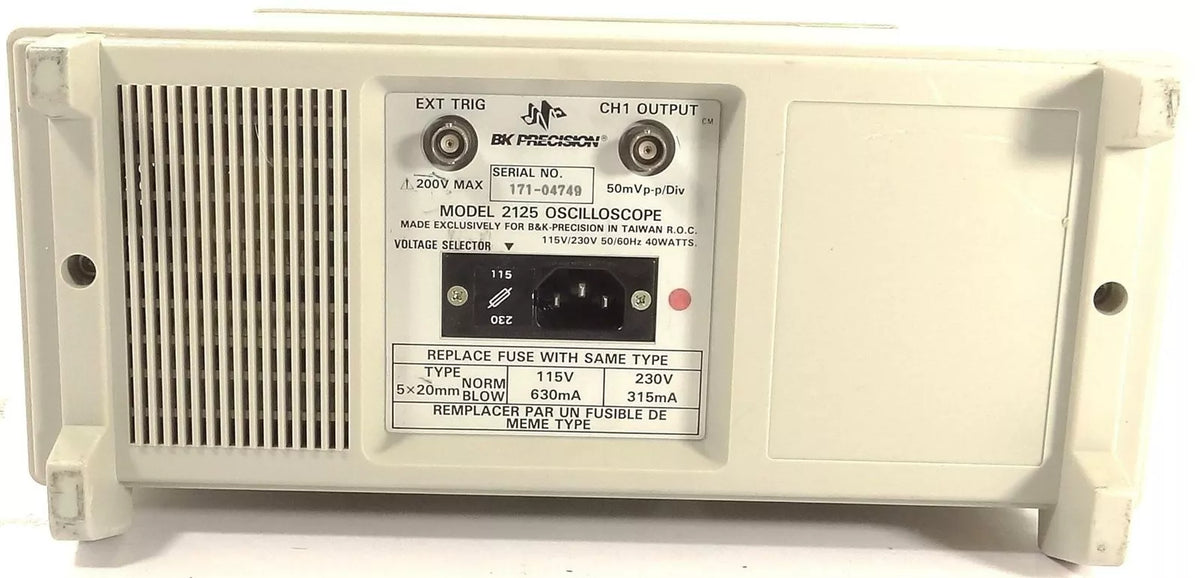 BK Precision 2125 20MHz Oscilloscope