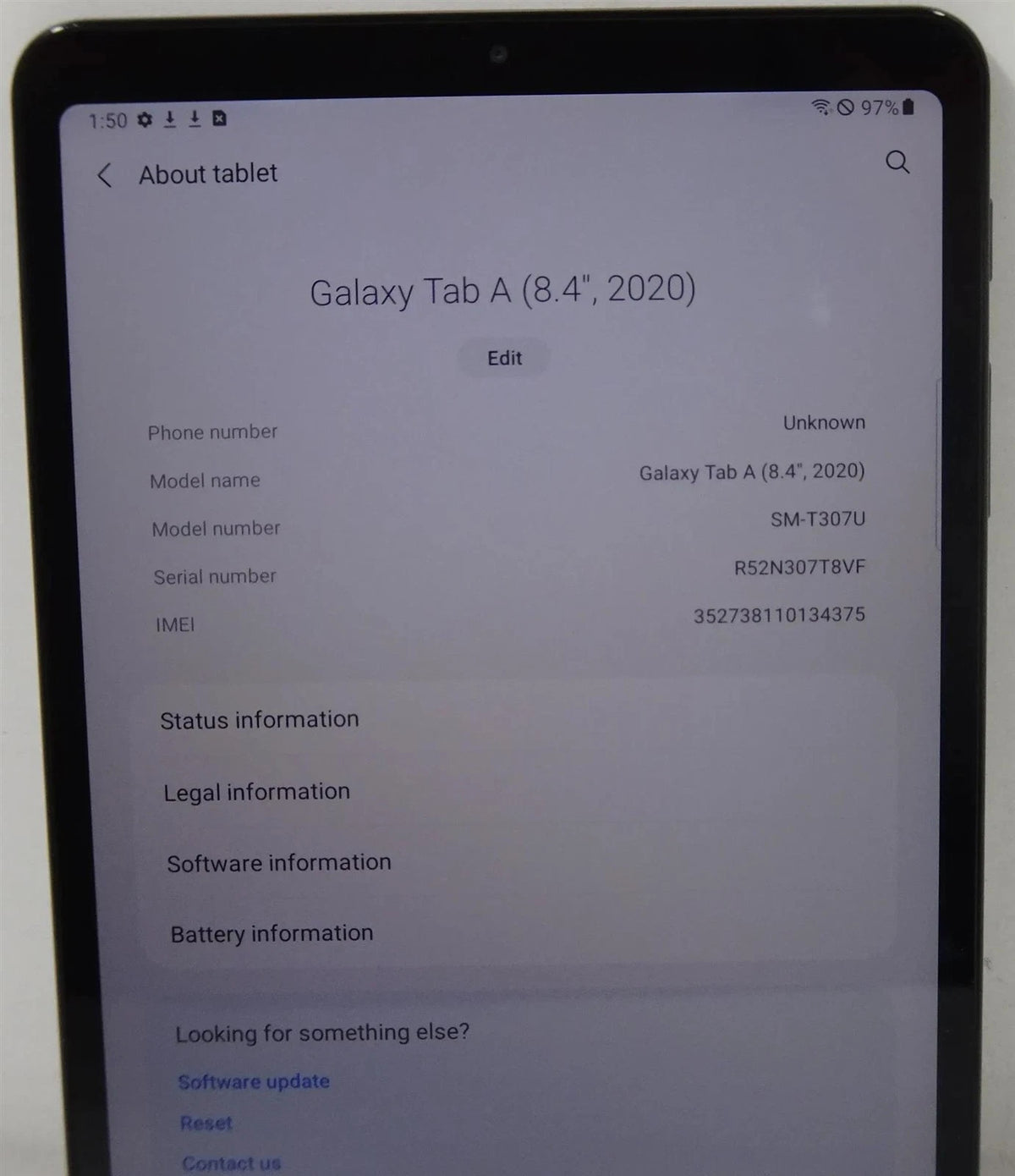 Samsung Galaxy Tab A SM-T307U 2020 32GB Wi-Fi + 4G (AT&T) 8.4" Tablet