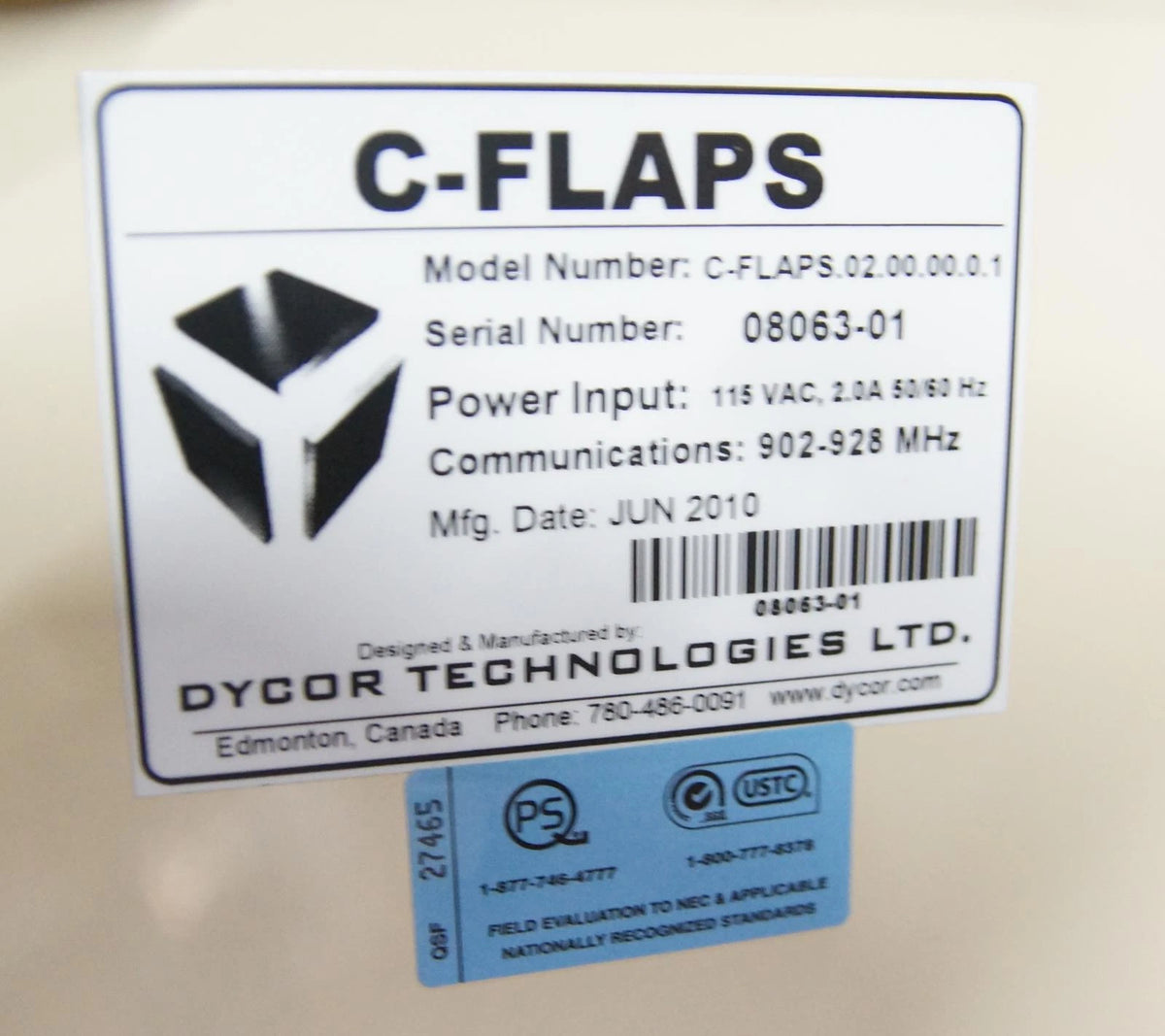 Dycor Technologies C-Flaps Biological Detection System / Aerosol Particle Sensor
