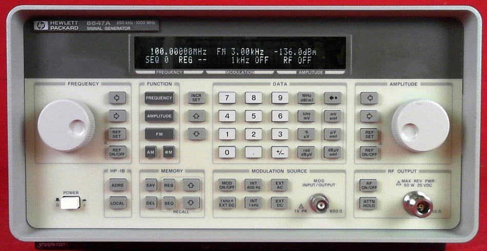HP Agilent Keysight 8647A Synthesized Signal Generator 250kHz to 1GHz