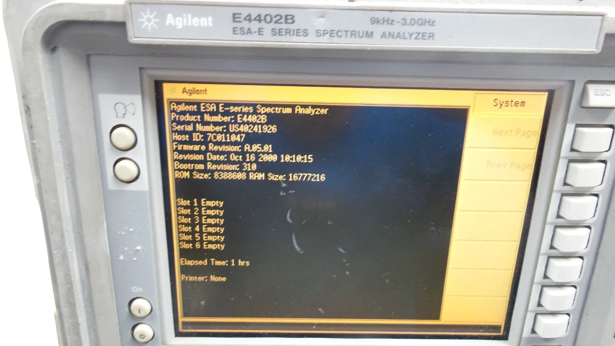 Agilent E4402B 100Hz to 3.0GHz ESA-E Series Spectrum Analyzer - Free Shipping