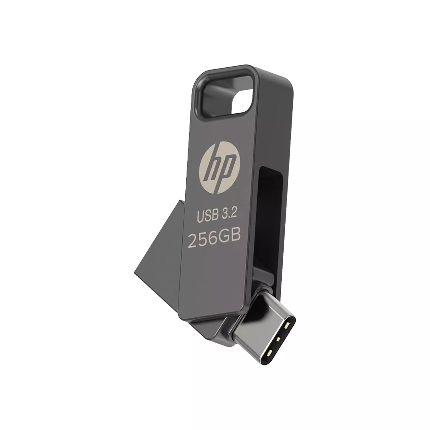 HP 886C 256GB OTG Flash Drive 3.2 Durable Metallic Swivel High-Speed USB