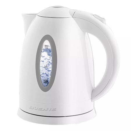 Ovente 1.7L BPA-Free Cordless Electric Kettle, Fast Boil, Auto Shut-Off, White