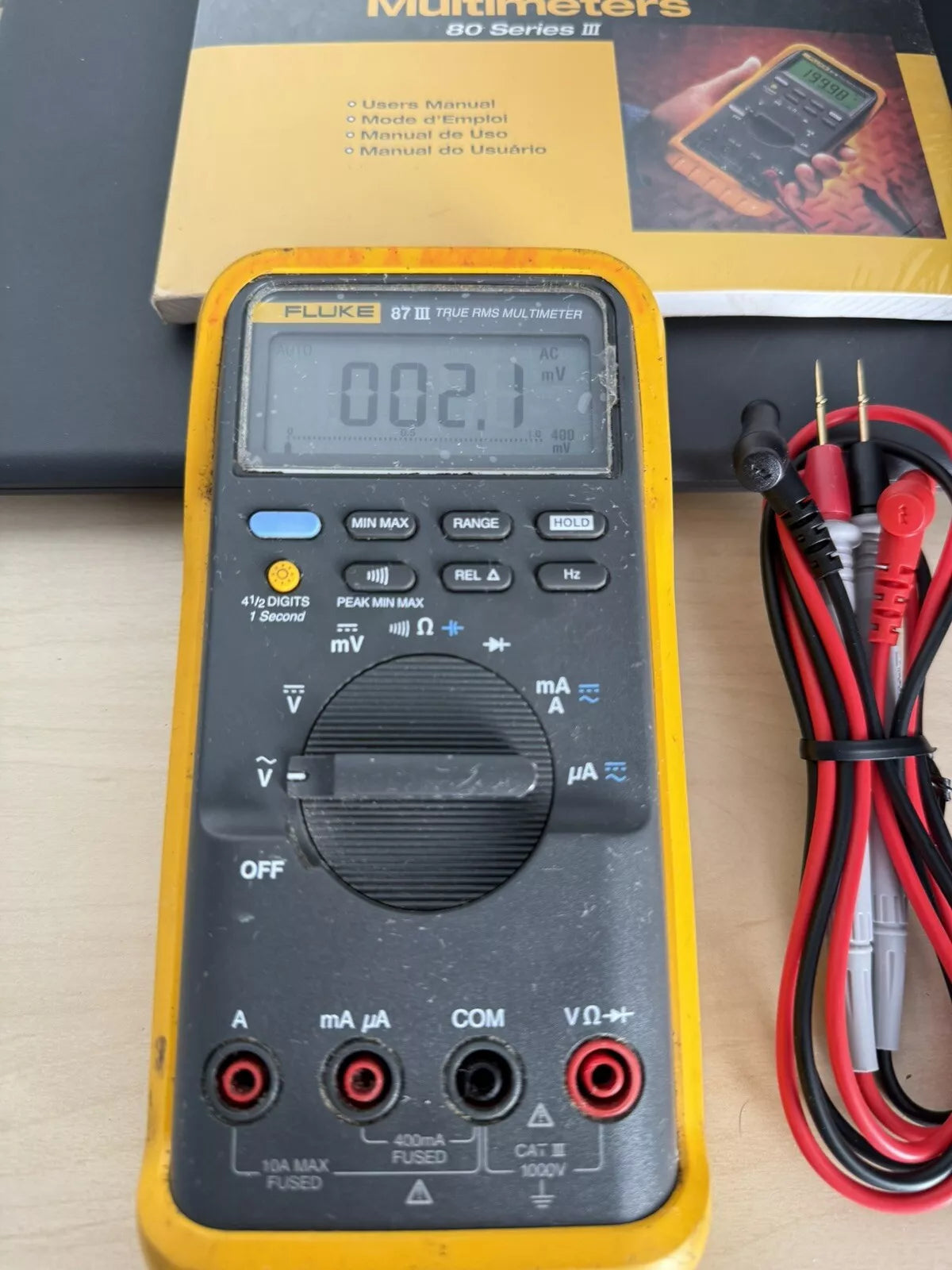 FLUKE 87 III True RMS Multimeter with Leads & Manuals - Fast Shipping