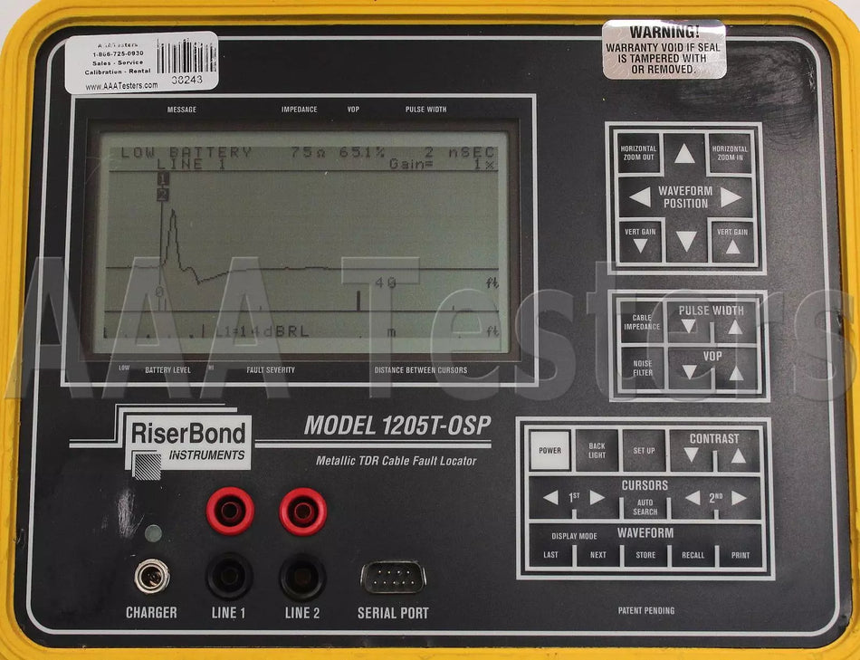 Riser Bond 1205T-OSP Dual Metallic TDR Cable Fault Locator 1205T OSP RiserBond
