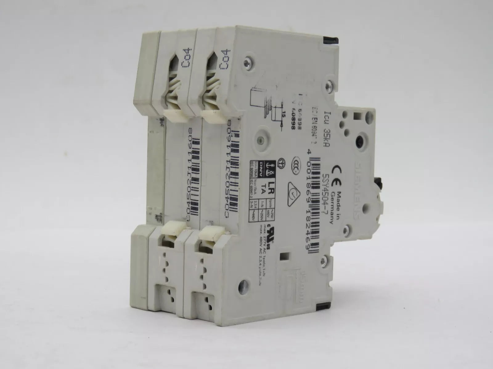 SIEMENS 5SY4504-7 Circuit Breaker Miniature 1+N Pole 4 Amp 230VAC 10kA