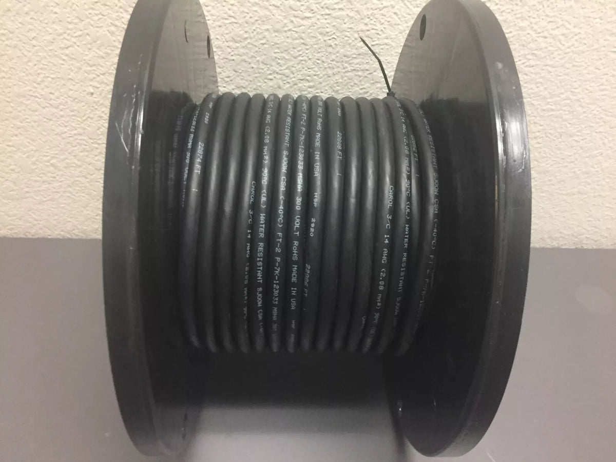 Carol 01360 14 AWG 3 COND SJOW 90C 300V Water Resistant Cable Black 85FT