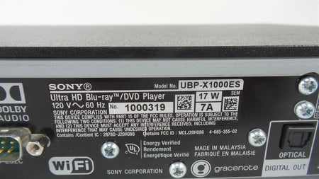 Sony UBP-X1000ES Ultra HD 4K 3D Blu-ray / DVD Media Player with Remote