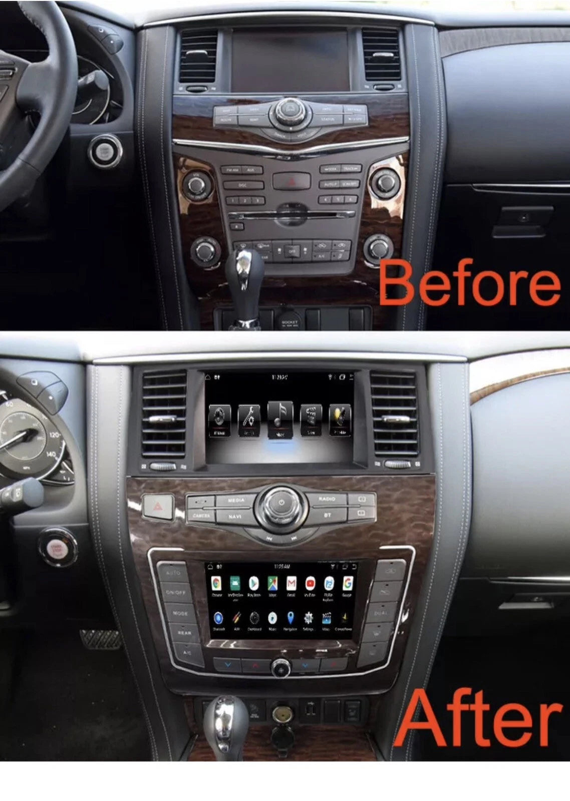 Nissan Patrol Y62 2010-2020 Car Radio GPS Multimedia Player Stereo with 8GB+128GB Storage