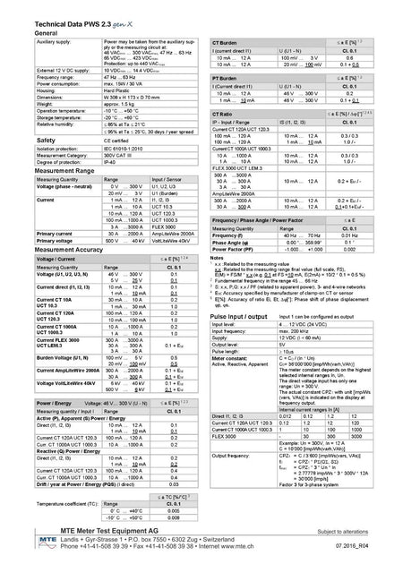 MTE PWS 2.3 GenX Three-phase Portable Working Standard for Meter - XG eqpt