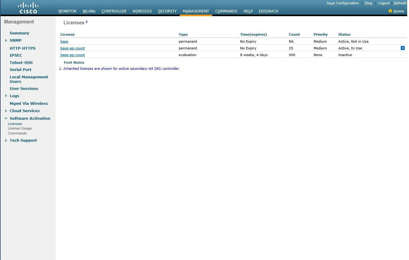 Cisco AIR-CT5508-25-K9 5500 Series Wireless LAN Controller 25 AP Version 8.3