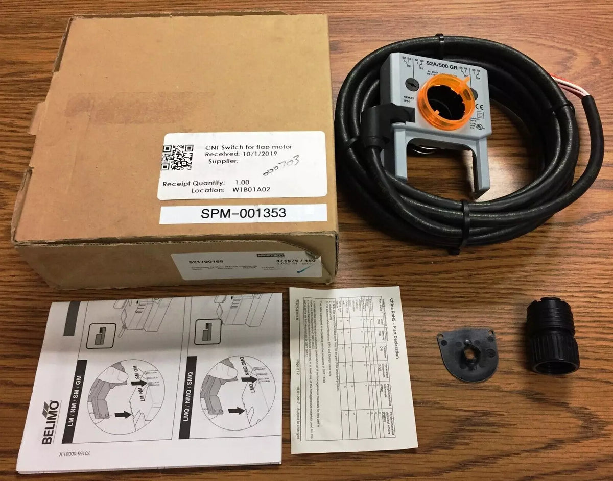 Belimo S2A/500-GR Auxiliary Switch Add-On 0.5A 5M Cable