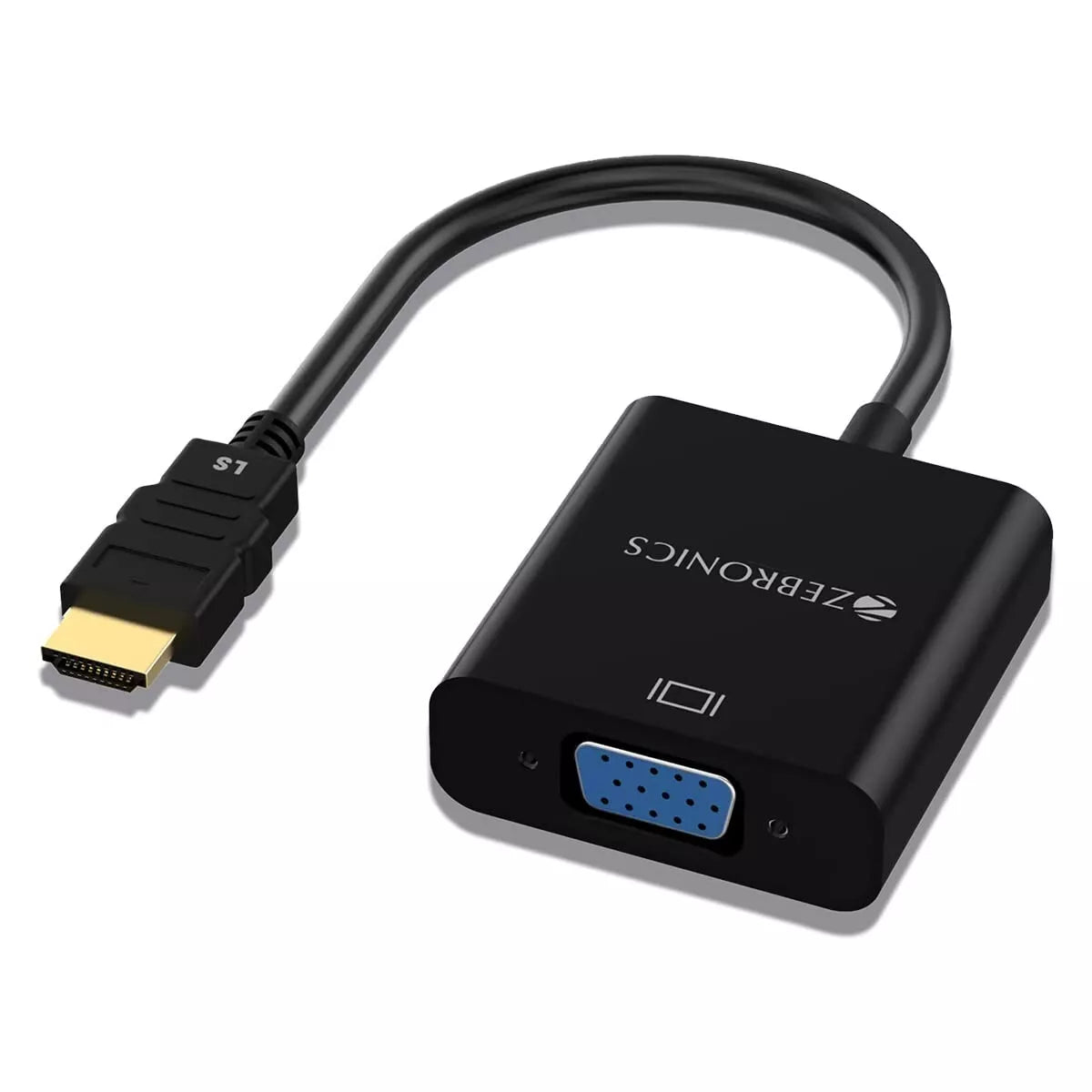 Zebronics HAV01 HDMI to VGA Adapter | 1080p @ 60Hz | Gold-Plated