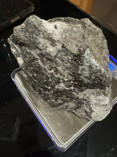 Natural Black Rock with Gold Weighs 2+ Pounds