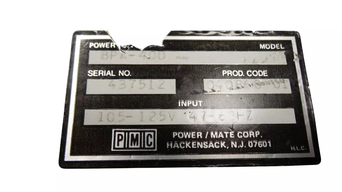 PMC BPA-40D Power/Mate Regulated Power Supply