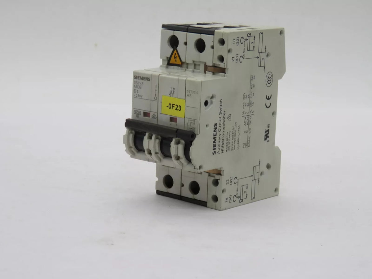 SIEMENS 5SY4504-7 Circuit Breaker Miniature 1+N Pole 4 Amp 230VAC 10kA