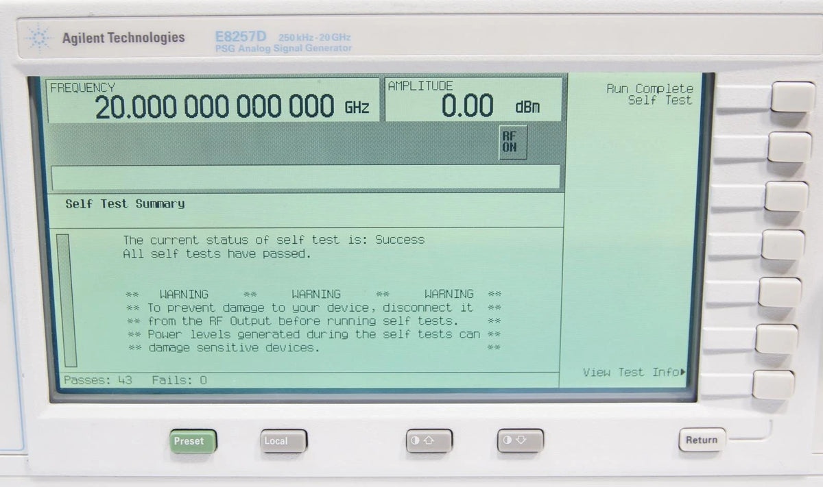 Agilent E8257D PSG 250kHz-20GHz Analog Signal Generator 007 1ED 520 U01
