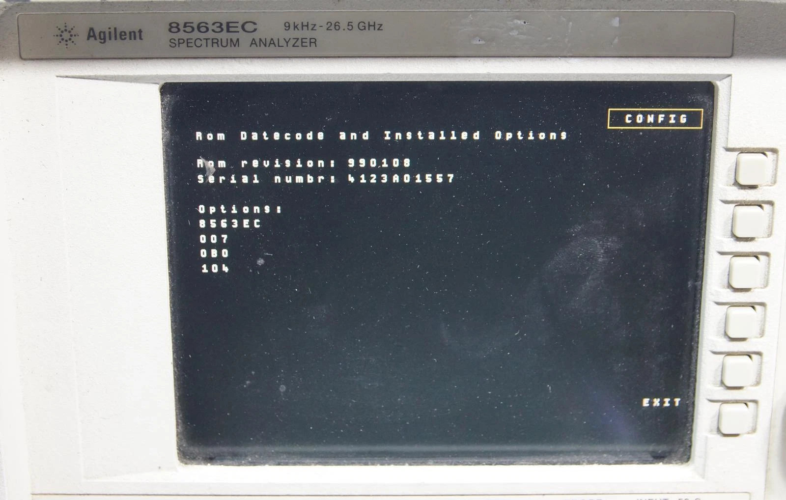 Agilent 8563EC 9Hz - 26.5GHz RF Spectrum Analyzer with Options 007 104