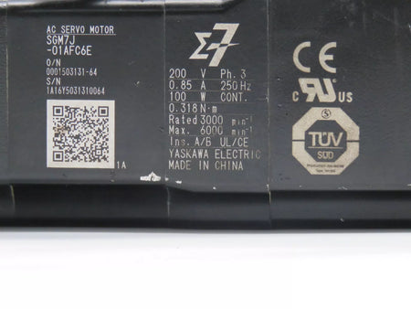 Yaskawa SGM7J-01AFC6E AC Servo Motor 100W