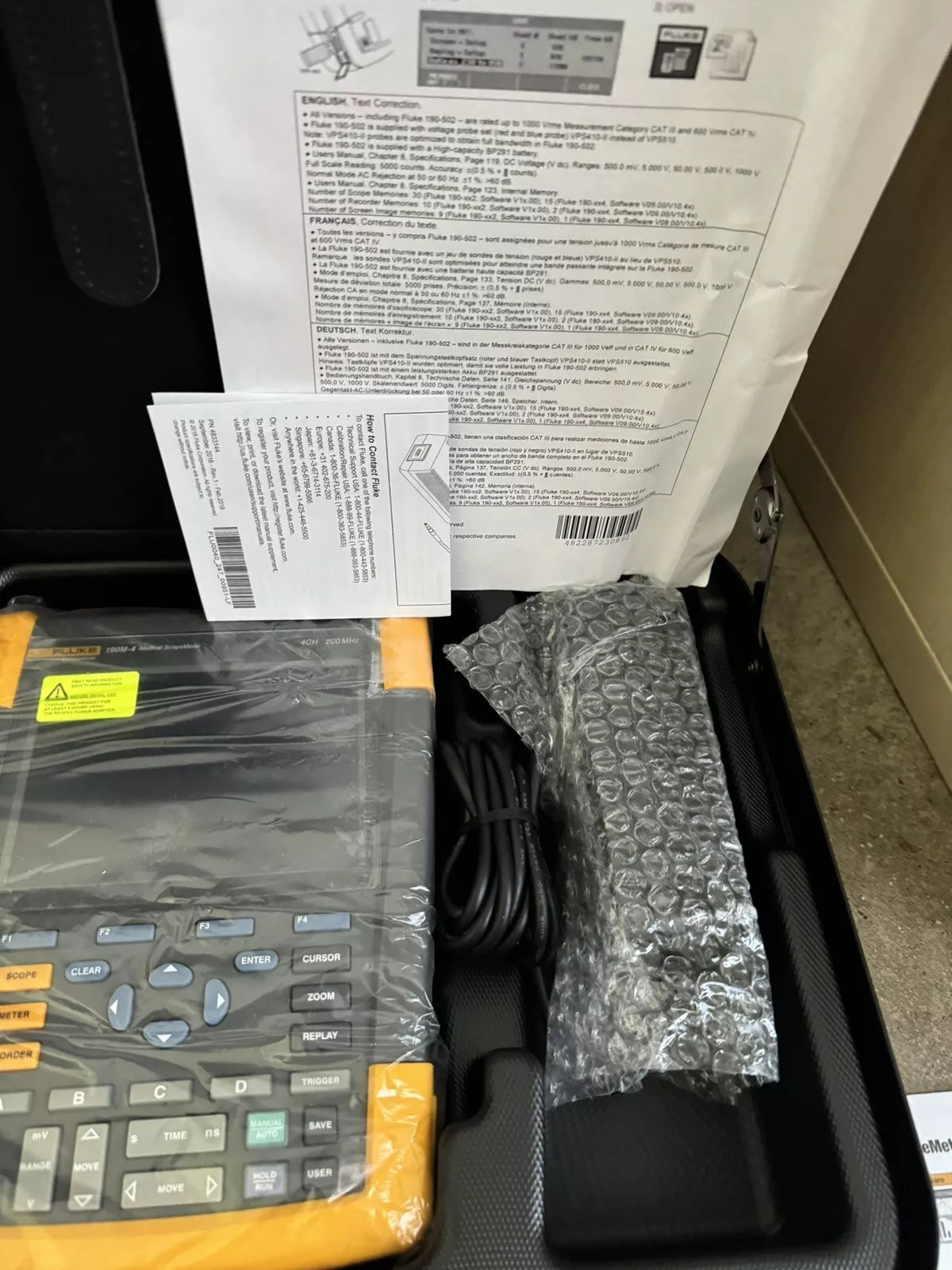 Fluke 190M-4 4 Channel 200 MHz Medical ScopeMeter - NEW SEALED
