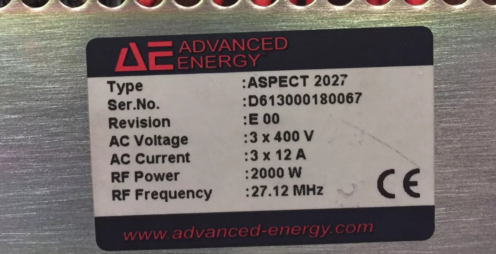 Advanced Energy ASPECT- 2027 RF Generator Power Supply