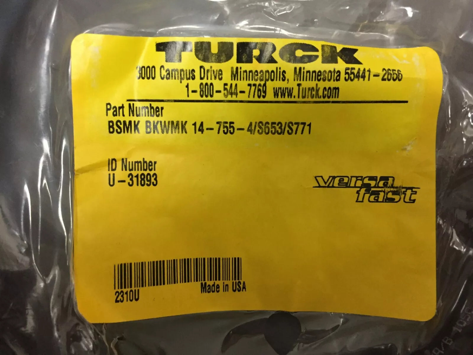 Turck BSMK BKWMK 14-755-4/S653/S771 M16 Molded Cordset