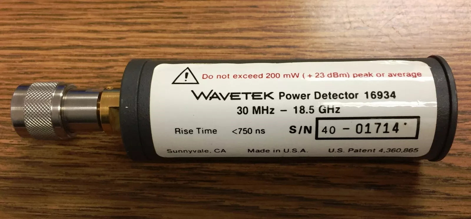 Wavetek 16934 Power Detector 30 MHz - 18.5 GHz