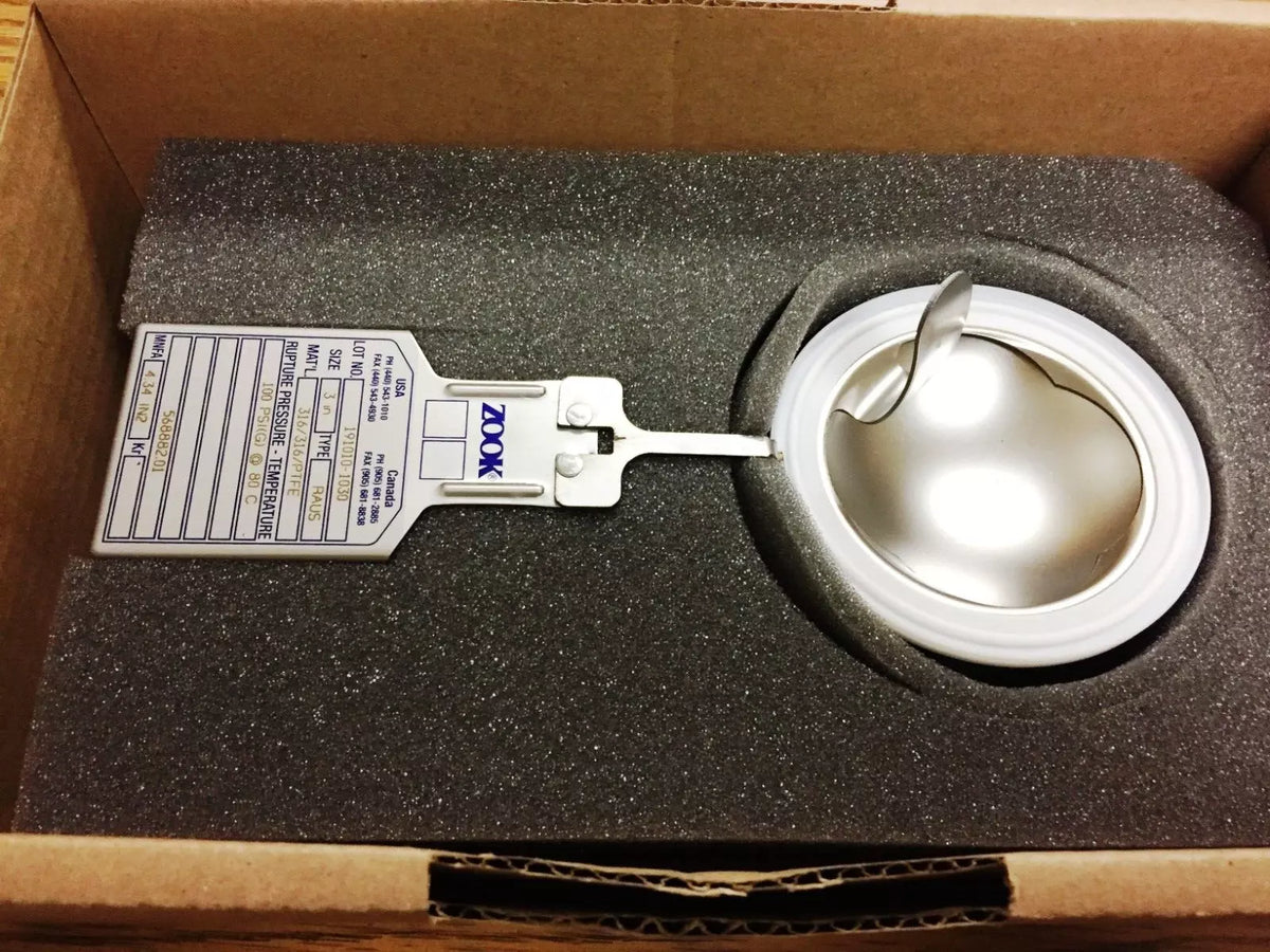 Zook Model RAUS Sanitary Rupture Disk Size 3” 100PSI (G) at 80°C