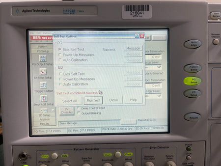 Agilent N4902B Serial BERT 7Gb/s , Selftest PG PASS , ED FAILED , w/ Opt.100 - XG eqpt