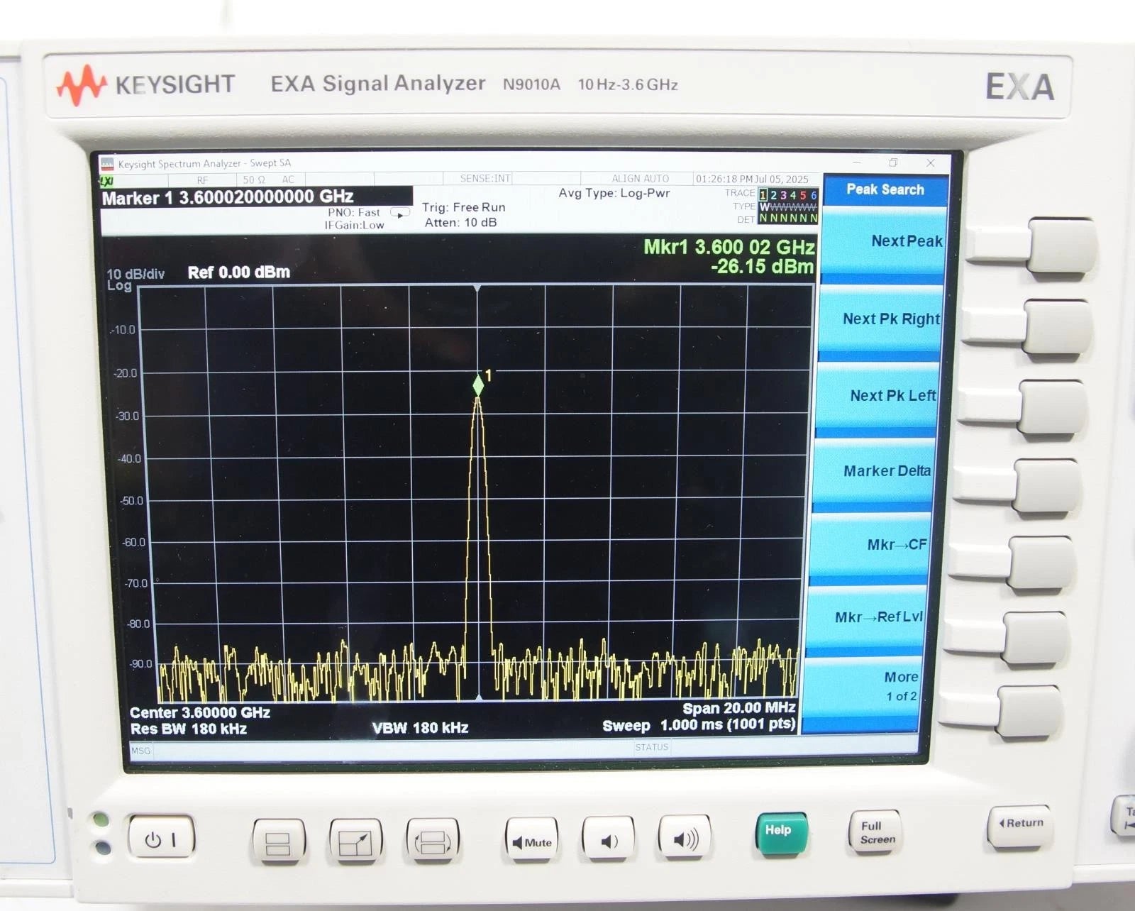 Agilent N9010A 3.6GHz EXA Signal Analyzer w Options 503 B25 EP3 P03 YAS 2FP