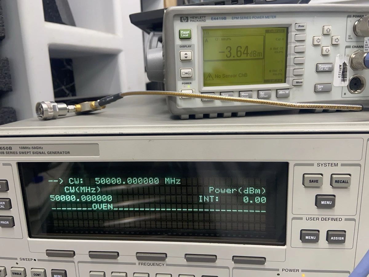 HP Agilent 83650B 10MHz-50GHz Sweep Swept Signal Generator 1, 2, 8! Cal’d!