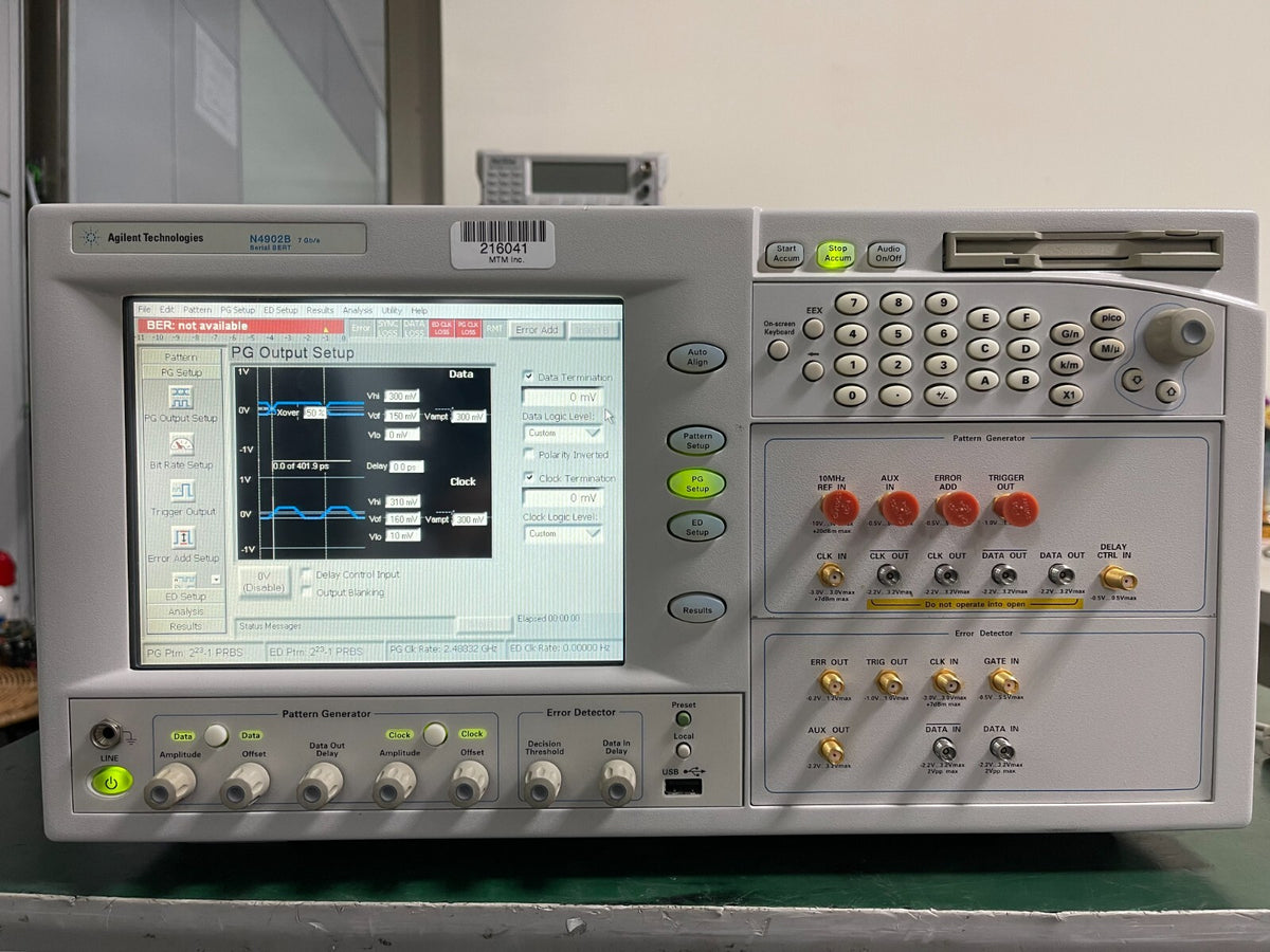 Agilent N4902B Serial BERT 7Gb/s , Selftest PG PASS , ED FAILED , w/ Opt.100