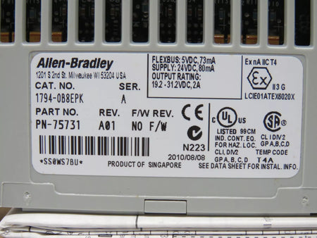 Allen Bradley 1794-0B8EPK Conformal Coating 24VDC Source Output Electrical Fused 8 PT