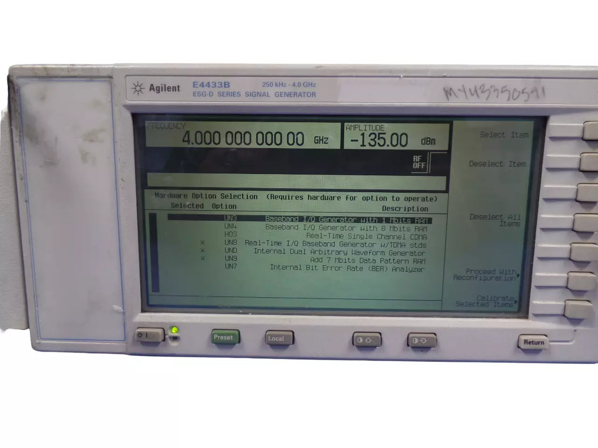 Agilent E4433B 250 kHz - 4.0 GHz ESG-D Series Signal Generator