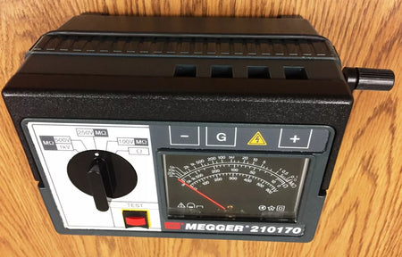 Megger 210170 Analog Hand-Crank Insulation Resistance Tester, 20,000 Megaohms Re