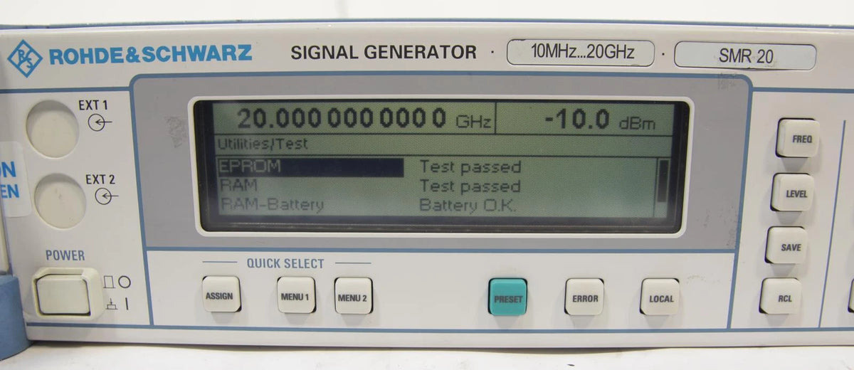 Rohde & Schwarz SMR20 10 MHz - 20 GHz Signal Generator 1104.0002.20 Many Options