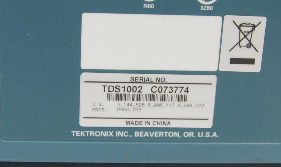 Tektronix TDS 1002 2 CH 60MHz 1GS/s Digital Storage Oscilloscope