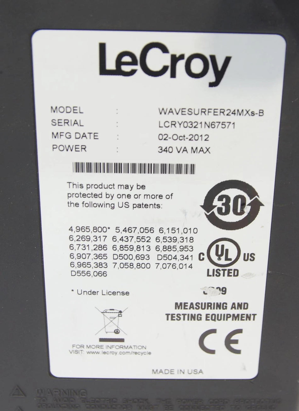 LeCroy WaveSurfer 24MXs-B 200 Mhz Oscilloscope 2.5 GS/s AS-IS