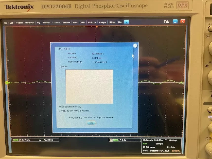 Tektronix DPO72004B 20 GHz Digital Phosphor Oscilloscope