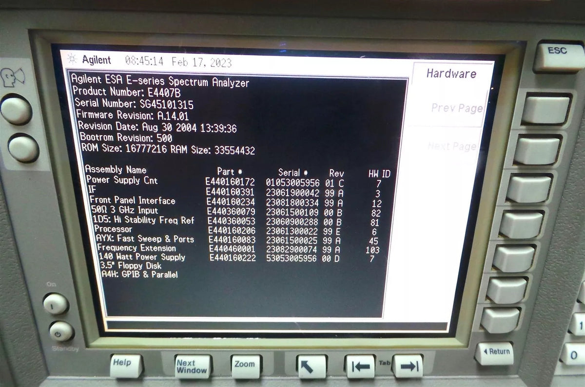 Agilent E4407B 9KHZ-26.5GHZ ESA-E Series Spectrum Analyzer