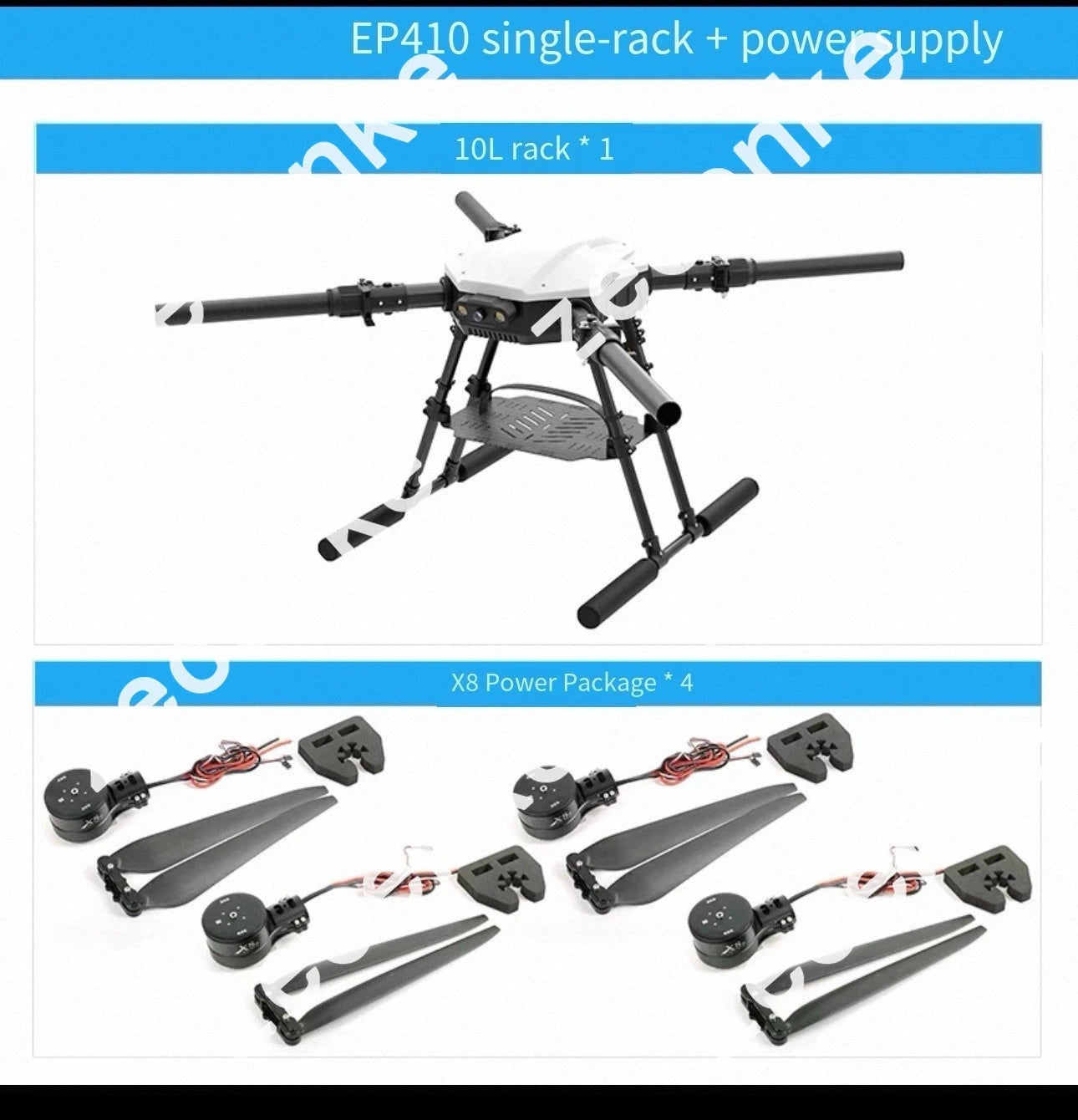 4 Axis Spray Agriculture Drone UAV E410P +X8 Power