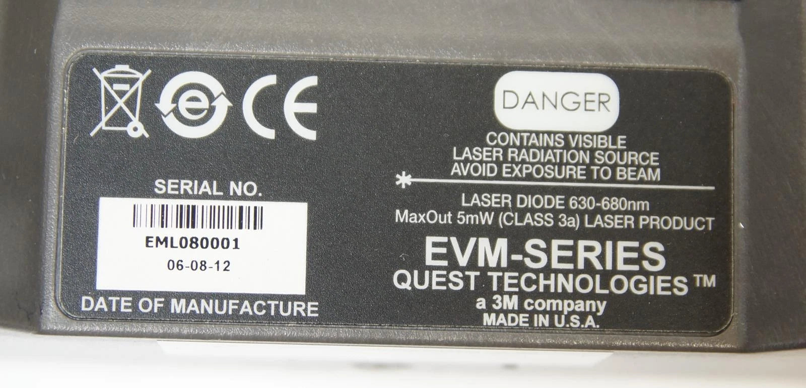 Quest EVM IAQ Test Meter Air Quality Monitor CO, CO2, VOC's, Temp/RH, Dew Pt