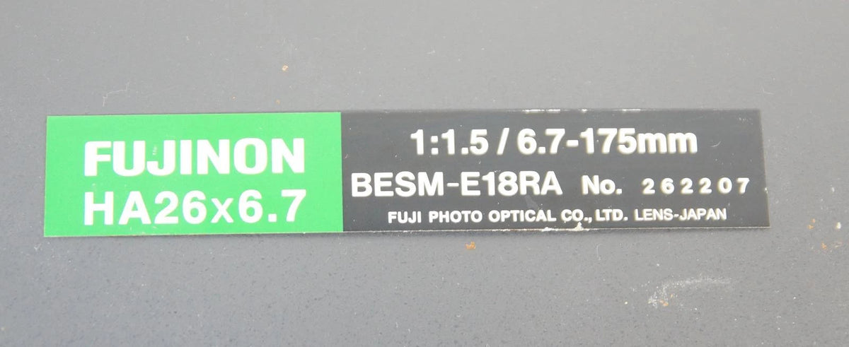 Fujinon Digi Power 26 HA26x6.7 BESM-E18RA TV Broadcast Studio Lens