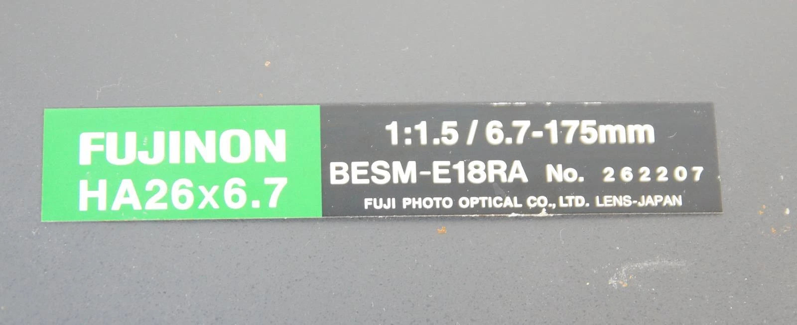 Fujinon Digi Power 26 HA26x6.7 BESM-E18RA TV Broadcast Studio Lens