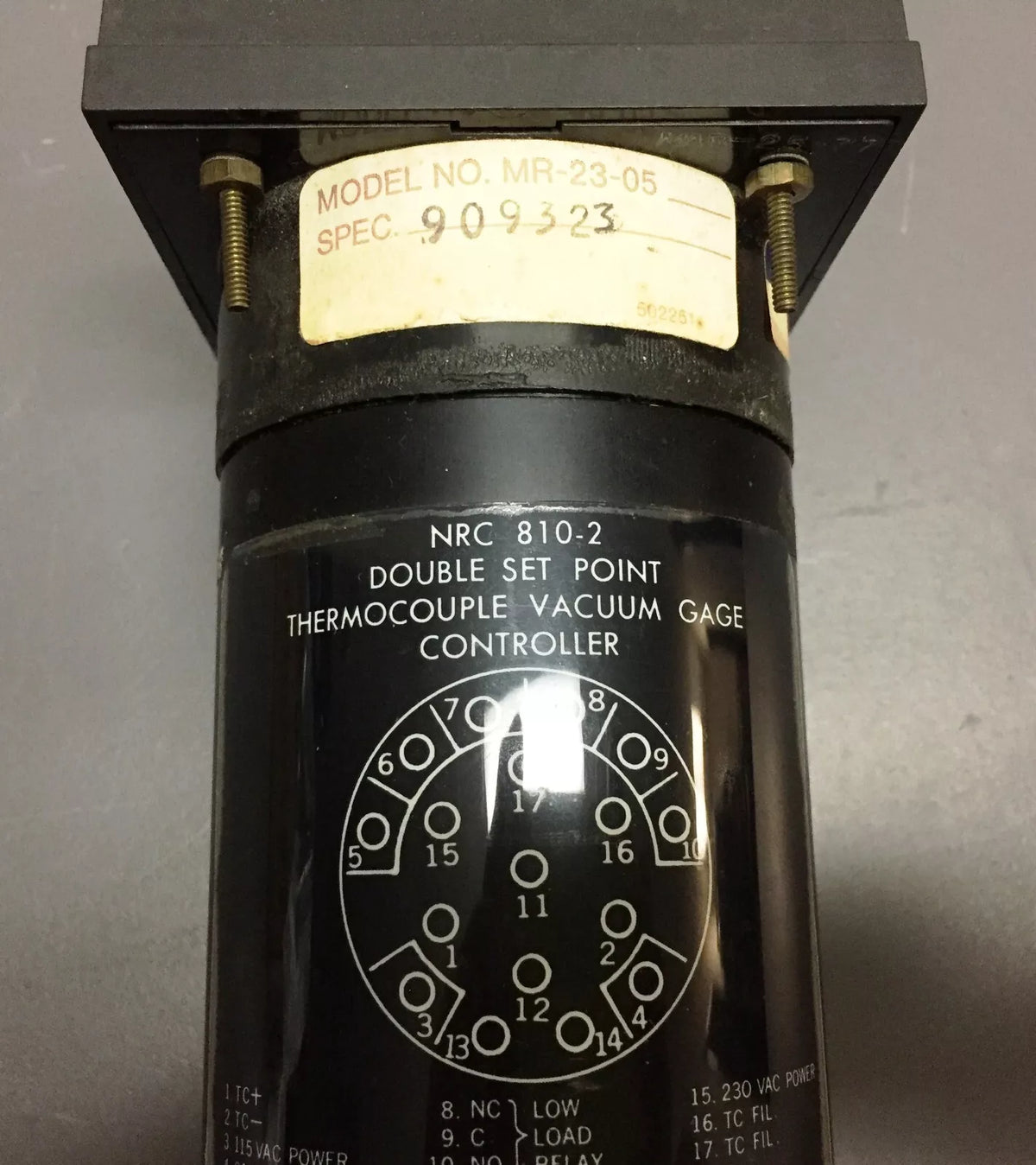 Varian MR-23-05 Double Set Point 810-2 Thermocouple Vacuum Gauge Controller